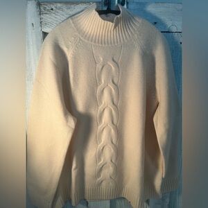Garnet Hill Cable-Detail Cashmere Tunic Sweater